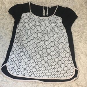 Lauren Conrad Black & Lace Blouse